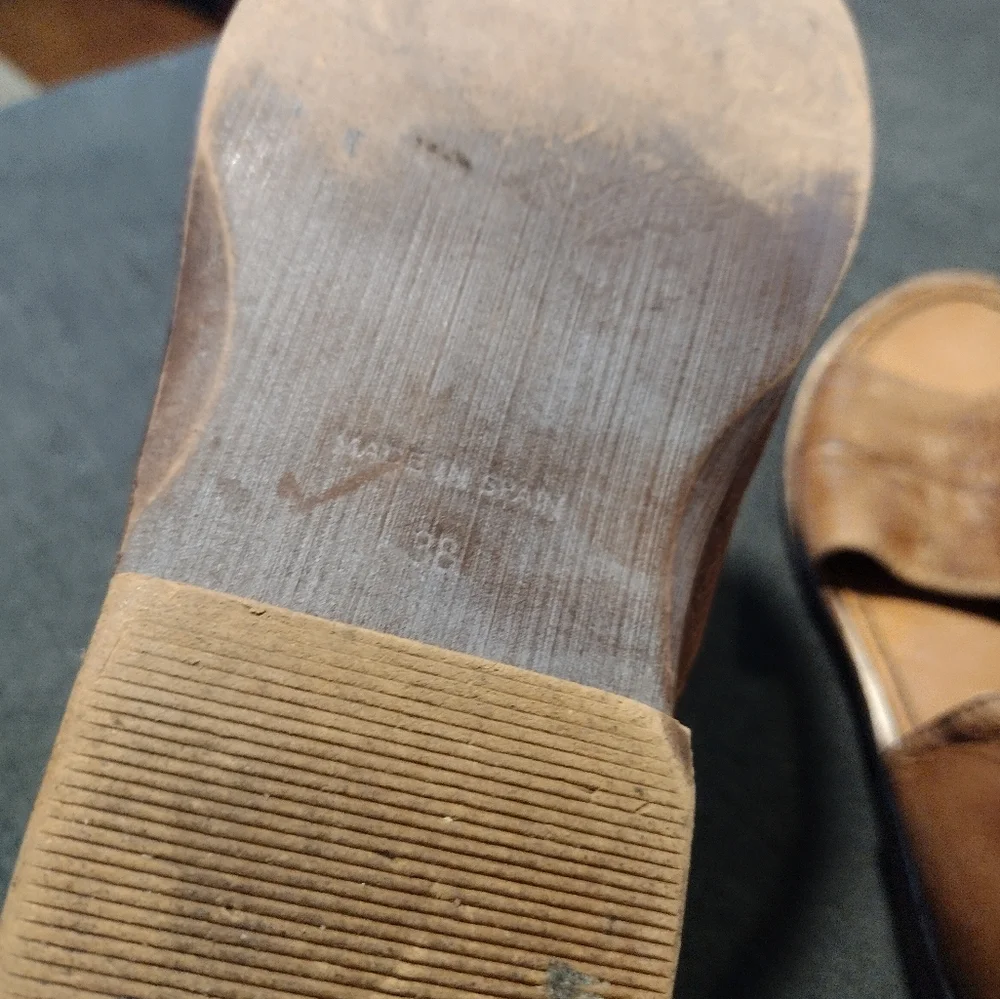 FREE PEOPLE D'orsay Distressed Leather Sandals Shoes - Picture 8 of 11